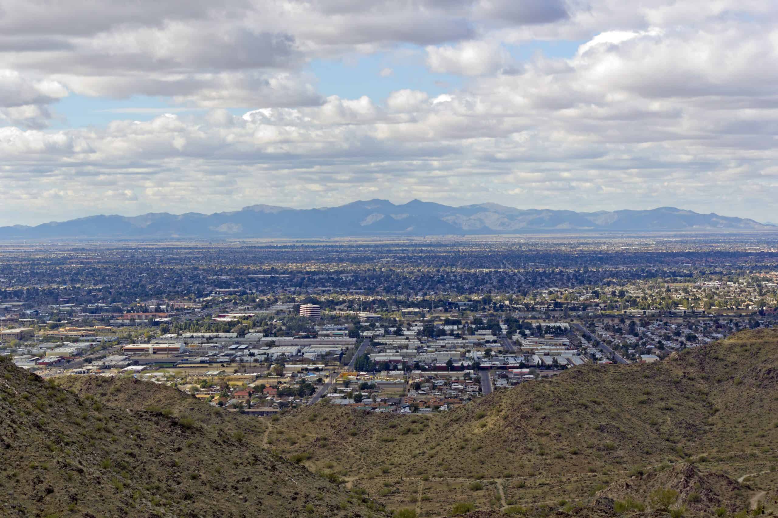 Arizona service area viewed across the Phoenix metro